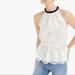 J. Crew Tops | J Crew Embroidered Eyelet Cotton Lined Ruffle Neck Tiered Halter Top Tank Xl | Color: Blue/White | Size: Xl
