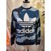 Adidas Tops | Adidas Originals Camo Trefoil Logo Blue White Sweatshirt Unisex Womens S Youth L | Color: Blue/White | Size: S