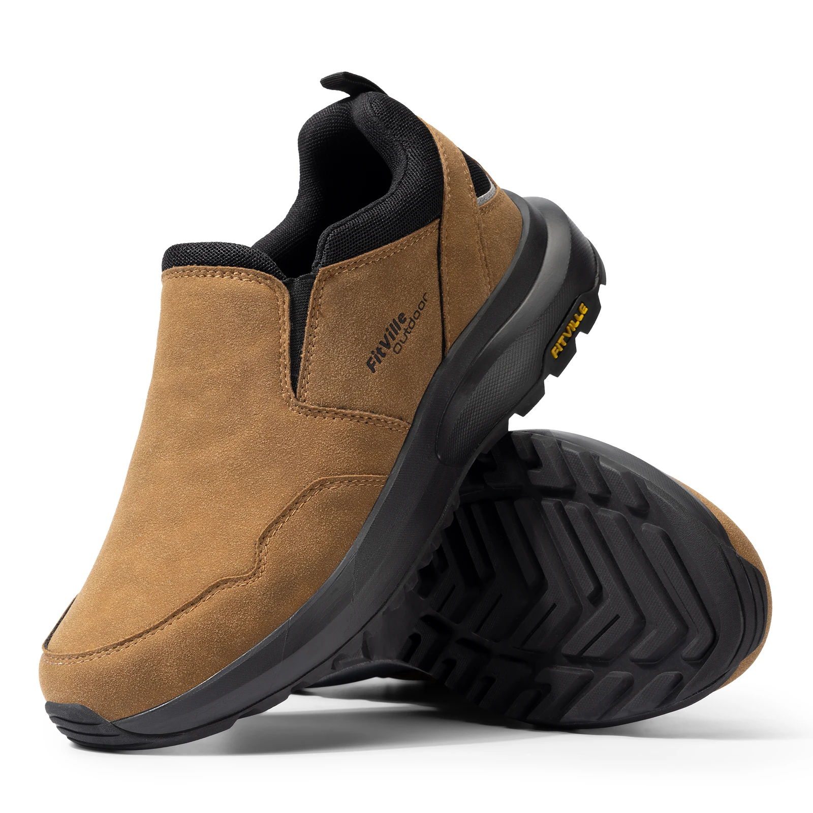 FitVille Herrenschuhe Breite Wanderschuhe Bequeme Slip-on-Loafer Go Walking und Trekking Trails Sneakers mit Fußgewölbeunterstützung