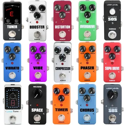 KOKKO Elektrische Gitarre Effekte Pedal Kompressor Mini Tuner Distortion Overdrive Effekt True Bypass Pedal Gitarre Zubehör