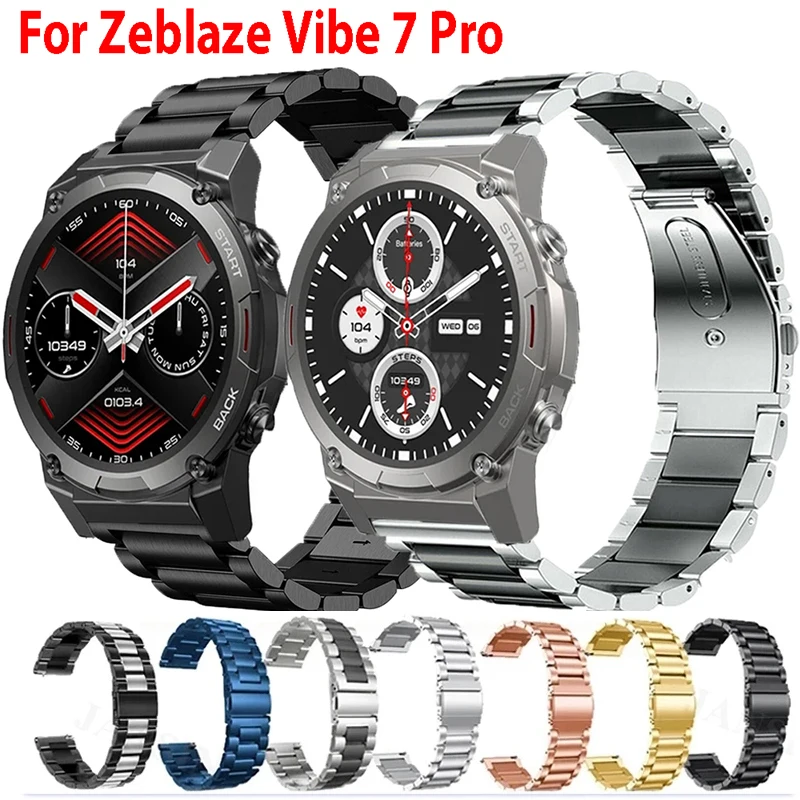Armband für Zeblaze Vibe 7/7Pro/7 Lite/Beyond 2/Stratos 2 3 Armband Armband Edelstahl 22 mm Uhrenarmband für Zeblaze GTR 2 Image