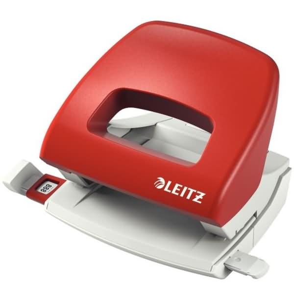 LEITZ Locher Topstyle 1,6mm mit Anschlagschiene rot in Blisterverpackung Image