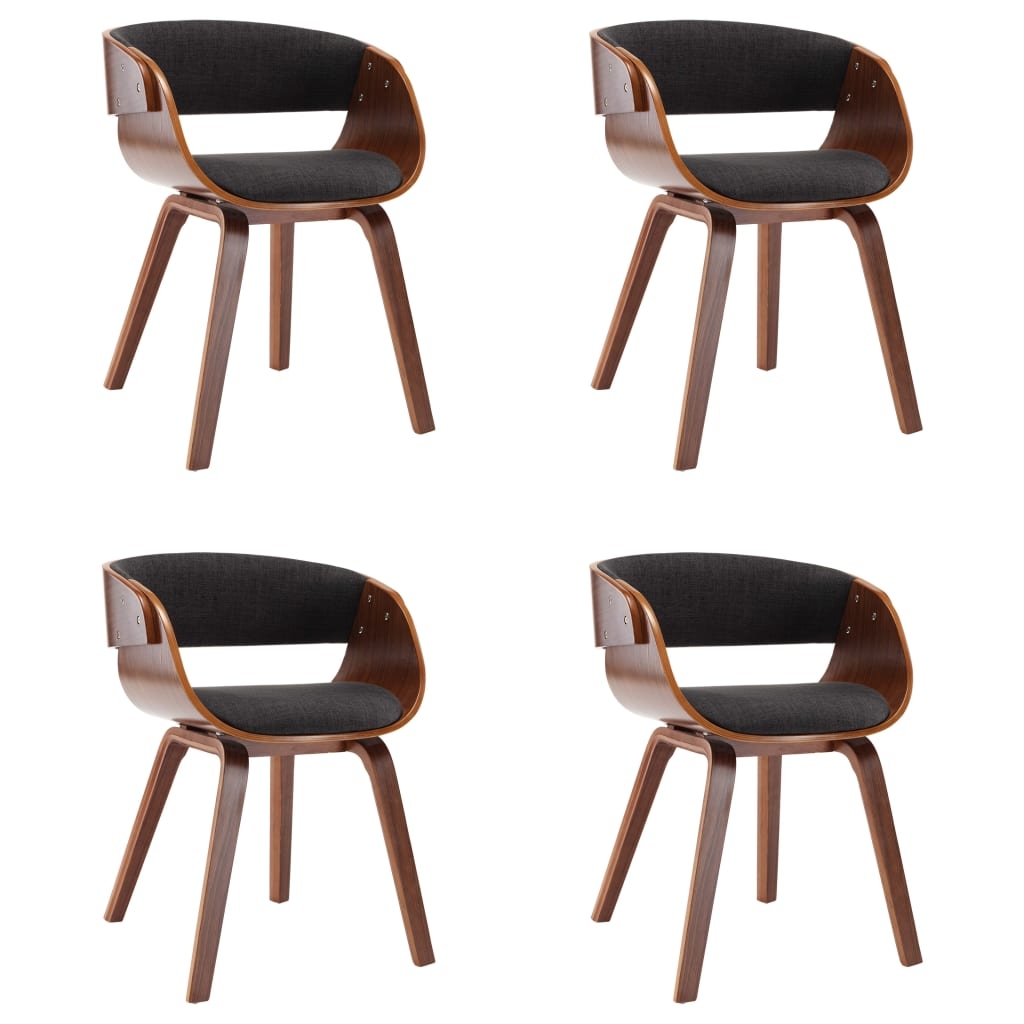 vidaXL Esszimmerstühle, 4er-Set, graues Bugholz und Stoff, Modell Grandeur Pro Image