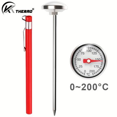 TEMU Kt Thermo Instant Read Food Thermometer - Stainless Steel, No-battery Needed, Cooking, Grilling & Bbqs, 0-220°f/0- Range Image