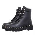 Valentino Garavani Boots & Stiefeletten - Combat Boot Rockstud - Gr. 41 (EU) - in Schwarz - für Damen - aus Leder & Leder & Gummi & Leder