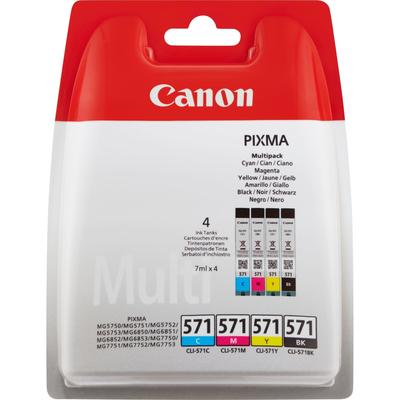 Original Canon 0386C005 / CLI-571 Druckerpatronen Multipack (Schwarz,Cyan,Magenta,Gelb)