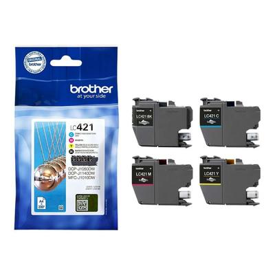 Original Brother LC-421VAL Druckerpatronen Multipack (Schwarz,Cyan,Magenta,Gelb)