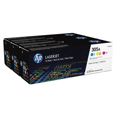 Original HP CF370AM / 305A Toner Multipack (Cyan,Magenta,Gelb)