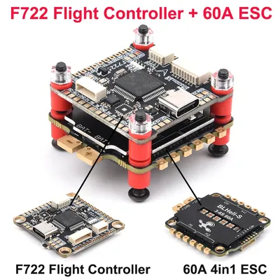 F405 F405HD / F7 F722 Flight Controller / F4 V3S Plus FC + 60A 4in1 BLheli_S ESC Stacks 30.5*30.5mm