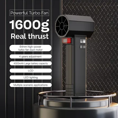 Car Violent Air Blower Powerful Handheld Turbo Jet Fan With LED Lighting 64MM Brushless Motor