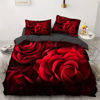 3D Bedding Set Custom Single Queen King Size 3PCS Duvet Cover Set Blanket/Quilt Pillow Case Rose Bed