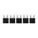 5pcs J.20005 Dual Banana Plug 1 Female To 2 Male 14mm Spacing 4mm Short Circuit Banana ConnectorBlack