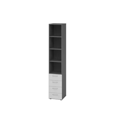 Hammerbacher-Regal 6OH, 4 Schübe, BS Graphit/Grau-V964S4/G/5/BS Image