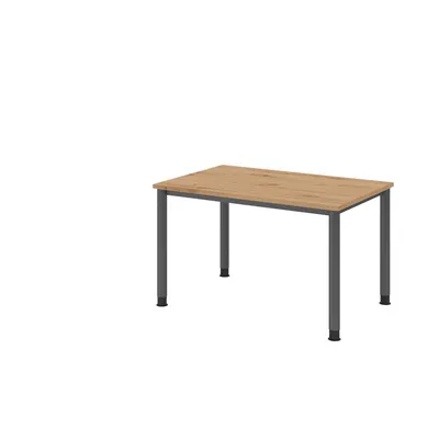 Hammerbacher-Schreibtisch 4Fuß-rd.120x80cm Asteiche/graphi-VHS12/R/G Image