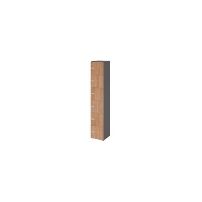 Hammerbacher-Schliessfachschrank 6OH Graphit/Nuss,6xZS-V264L6/G/N/ZS Image