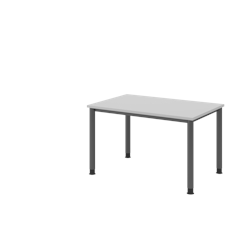 Hammerbacher-Schreibtisch 4Fuß-rd.120x80cm Grau/Graphit-VHS12/5/G Image