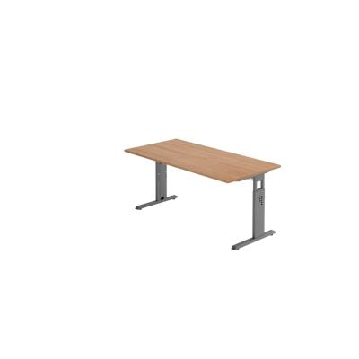 Hammerbacher-Schreibtisch C-Fuß 160x80cm Nussbaum/Graphit-VOS16/N/G Image
