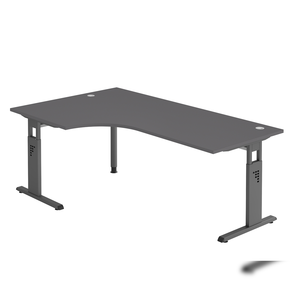 Hammerbacher-Winkeltisch C-Fuß 200x120cm 90°Graphit/Graphi-VOS82/G/G Image