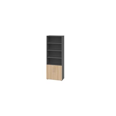 Hammerbacher-Regal 6OH/Türen 2OH 968T2 Graphit/Eiche-V968T2/G/E/BS Image