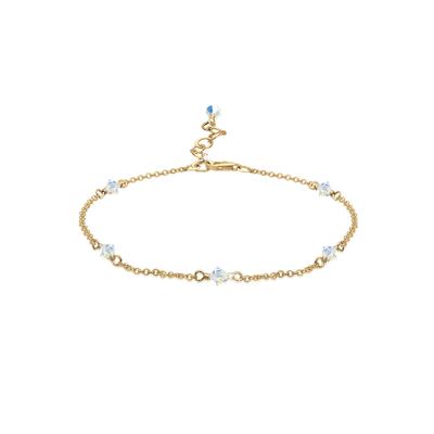 Fußkette ELLI "Klassiker Kristalle 925 Silber" Gr. 25, gold, Fußkettchen, Damen, 25cm, Silber 925 (Sterlingsilber) Image