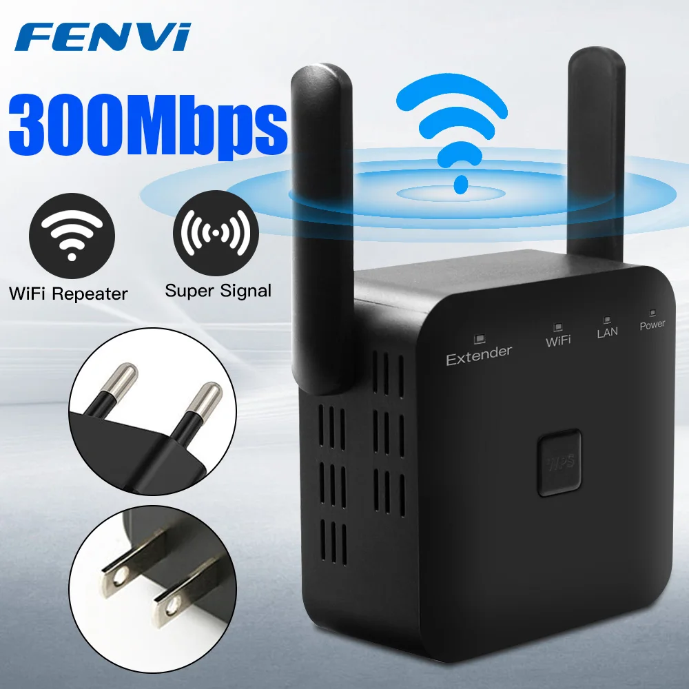 FENVI 300Mbps Wireless WIFI Repeater 2,4Ghz WPS Long Range Netzwerk Wi-Fi Extender 802.11N WiFi Booster Verstärker Access Point Image