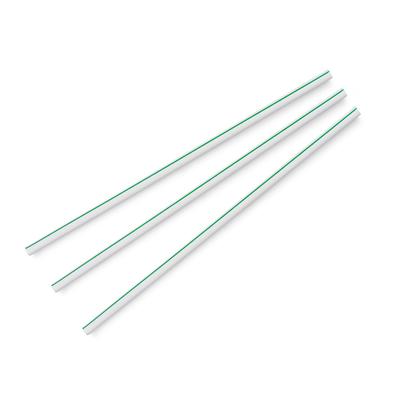 Vegware WS05-GS 8 1/4" Unwrapped Straws - PLA, Green Striped
