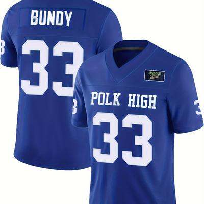 TEMU High 33 Print Men's Rugby Jersey, Breathable Football Shirt With V-neck, Short Sleeve Athletic Training & Game Top, Football Uniform, Sporty Style