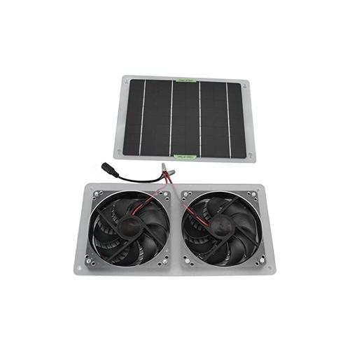 Ej.Life Solarpanel Lüfter Kit, 100 W 12 V Dual Solar Abluftventilatoren mit Solarpanel,