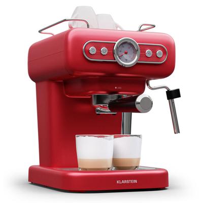 Espresso Siebträgermaschine mit Milchaufschäumer, 1,2L Retro Mini-Espressomaschine mit Siebträger,