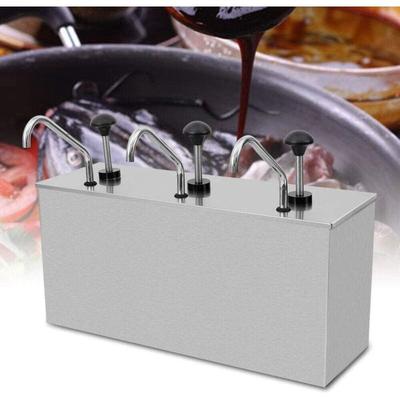 Gojoy - 3x4L Edelstahl Soßenspender,Edelstahl Pumpspender Saucenspender Hotpot Pumper Sauciere Image