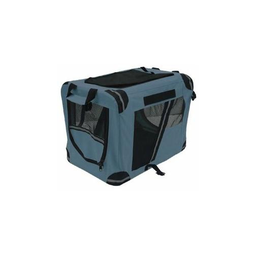 Trendline - Transportbox 70 x 52 x 52 cm Blau Hundetransportbox Tiertransportbox