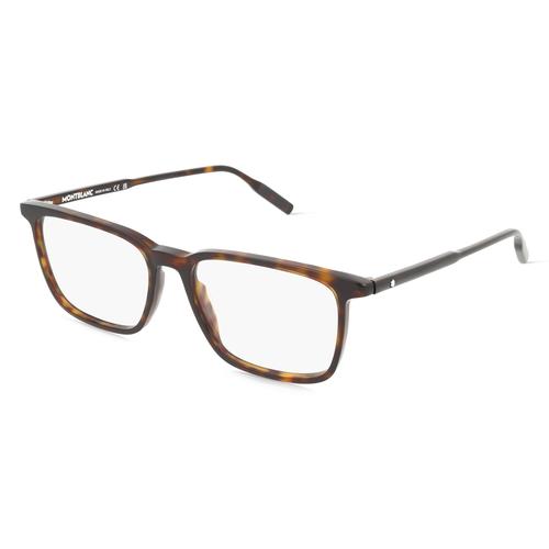 Montblanc MB0197O Herren-Brille inkl. Gläser Vollrand Rechteckig Acetat-Gestell 56mm/17mm/150mm, braun