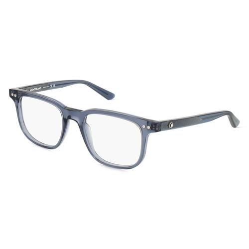 Montblanc MB0256O Herren-Brille inkl. Gläser Vollrand Rechteckig Acetat-Gestell 53mm/20mm/145mm, blau