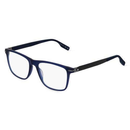 Montblanc MB0251O Herren-Brille inkl. Gläser Vollrand Rechteckig Acetat-Gestell 56mm/18mm/145mm, blau