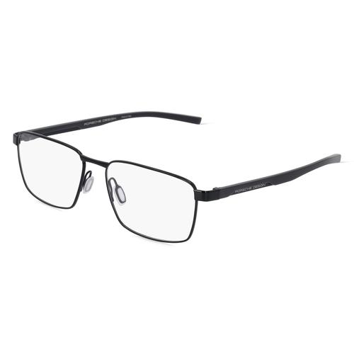 Porsche Design 8744 Unisex-Brille inkl. Gläser Vollrand Rechteckig Metall-Gestell 55mm/16mm/140mm, schwarz