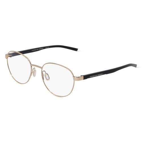 Porsche Design 8746 Unisex-Brille inkl. Gläser Vollrand Rund Metall-Gestell 53mm/19mm/145mm, gold