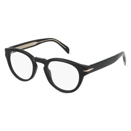 David Beckham DB 7114 Herren-Brille inkl. Gläser Vollrand Rund Acetat-Gestell 48mm/22mm/145mm, schwarz