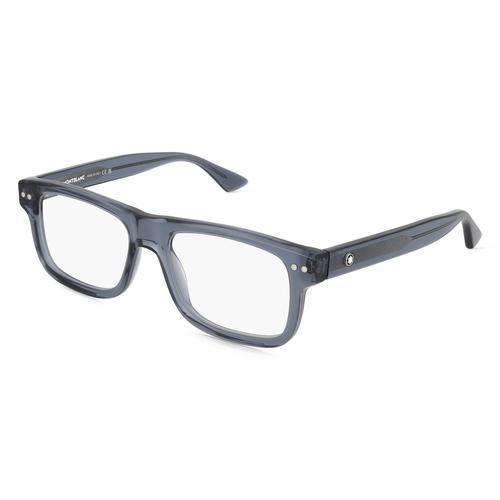 Montblanc MB0289O Herren-Brille inkl. Gläser Vollrand Eckig Recycled Acetat-Gestell 55mm/18mm/150mm, blau