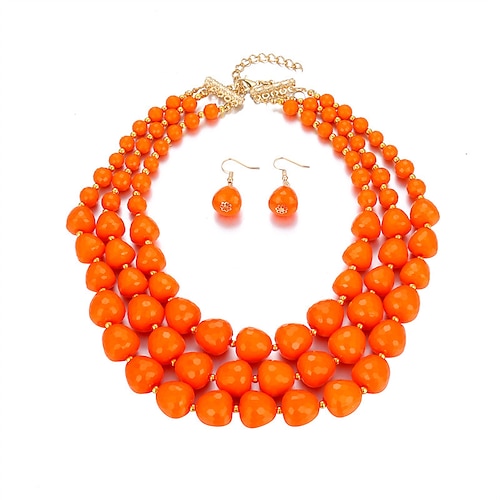 collana a catena girocollo con perline acriliche per donna, collana a catena a maglia cubana grossa alla moda alla moda boho set di bigiotteria moda regali leggeri fatti a mano