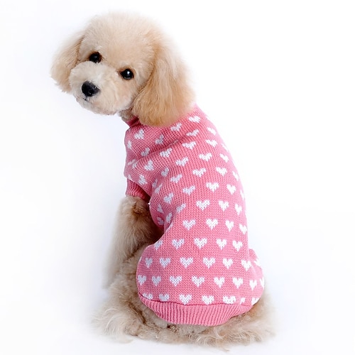 Nagetier-Hundepullover, Feiertagsdekorationen, Karnevalsdruck, einfaches Herz, Hundemäntel, Aufwärmjacken, süße Winter-Hundekleidung, Welpenkleidung, Hunde-Outfits, rosa Kostümtextilien Image