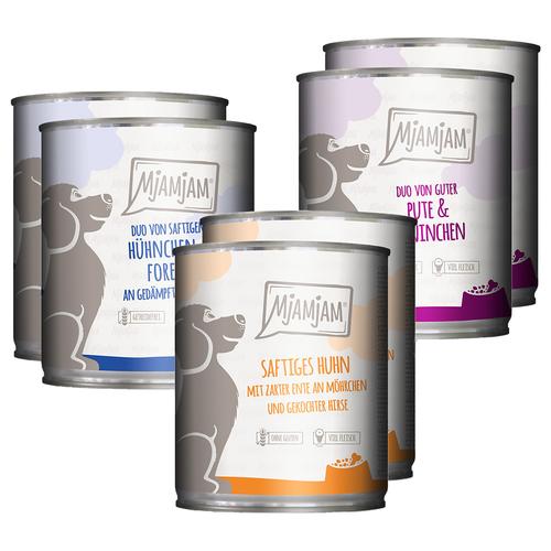 6x800g MjAMjAM Adult Hund Mixpaket I (3 Sorten) Hundefutter nass