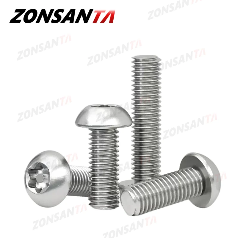 Viti a testa tonda con pulsante Torx a sei lobi in acciaio inossidabile 304 M3 M4 M5 M6 M8 M10 M12 con perno antifurto bullone di sicurezza a prova di manomissione