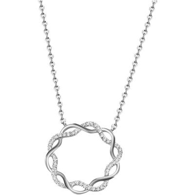 Kette mit Anhänger FIRETTI "Schmuck Geschenk Silber 925 Halsschmuck Halskette Kreis Infinity", silber (silberfarben, kri