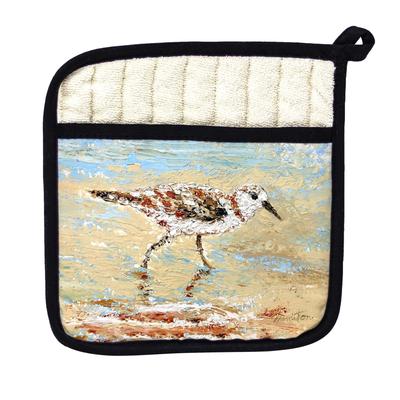 Lone Sandpiper Pot Holder - 9x9