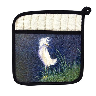 Windy Egret Pot Holder - 9x9