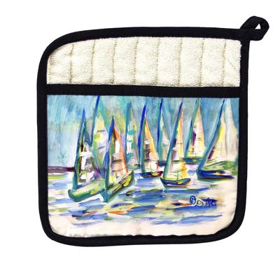 More Sailboats Pot Holder - 9x9