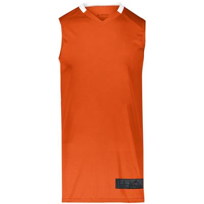 Augusta Sportswear 1730 Athletic Step-Back Basketball Jersey T-Shirt in Orange/White size Large | Polyester