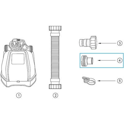 Bestway - Ersatzteil Schlauchadapter (grau / ø 38 mm) für Salzwasseranlage und Wärmepumpe (2023) Image