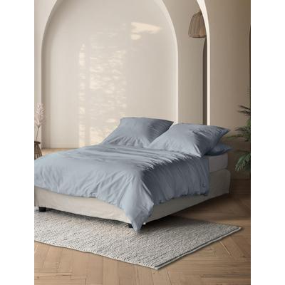 Bettwäsche IRISETTE "Premium Satin Bettwäsche Paris", blau, B/L: 200cm x 200cm, 2 St., Mako-Satin, B/L: 80cm x 80cm, Mako-Satin, Obermaterial: 100% Baumwolle, Bettwäsche, hochwertige Uni Premium Bettwäsche mit Reißverschluss, 100% Baumwolle Image
