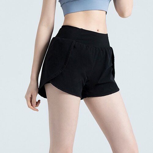Per donna Shorts da Palestra Shorts da yoga Shorts da allenamento con Tasca per Telefono Pilates Allenamento in Palestra Allenamento Pantaloncini Tinta unica Nero Blu Viola Gli sport Abbigliamento
